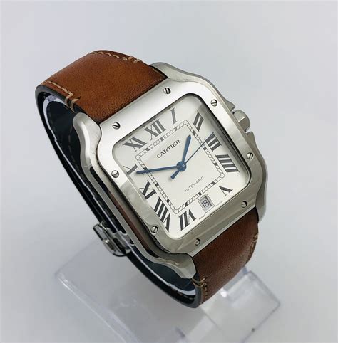 cartier santos stainless|cartier santos large lug to.